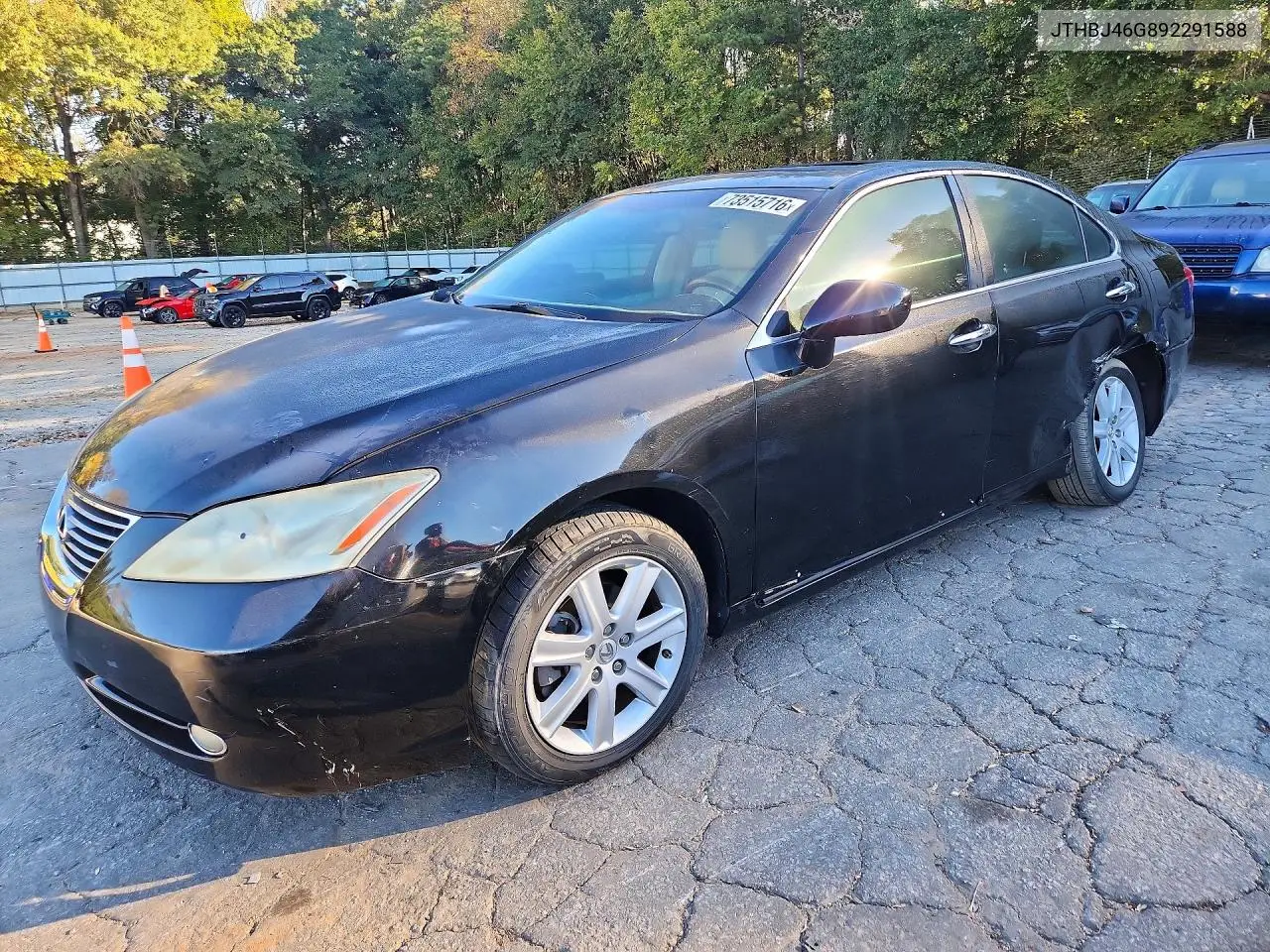 LEXUS ES 2009, VIN JTHBJ46G892291588