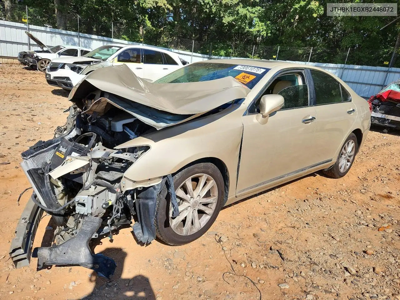 LEXUS ES 2011, VIN JTHBK1EGXB2448072
