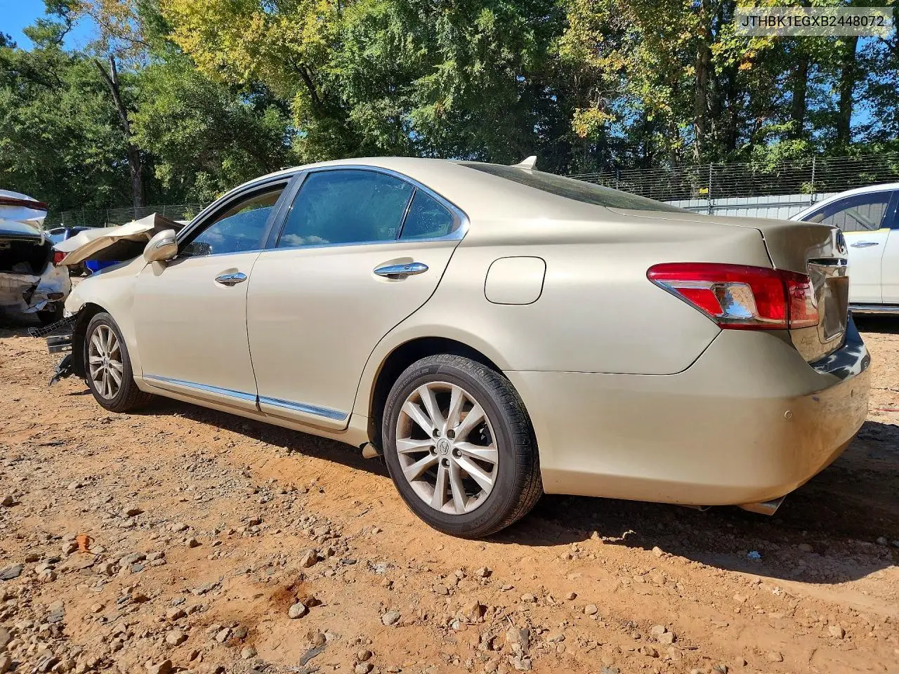 2011 LEXUS ES VIN JTHBK1EGXB2448072 — фото 2