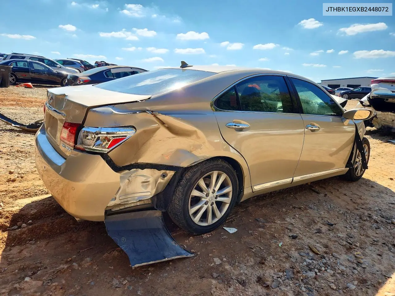 2011 LEXUS ES VIN JTHBK1EGXB2448072 — фото 3