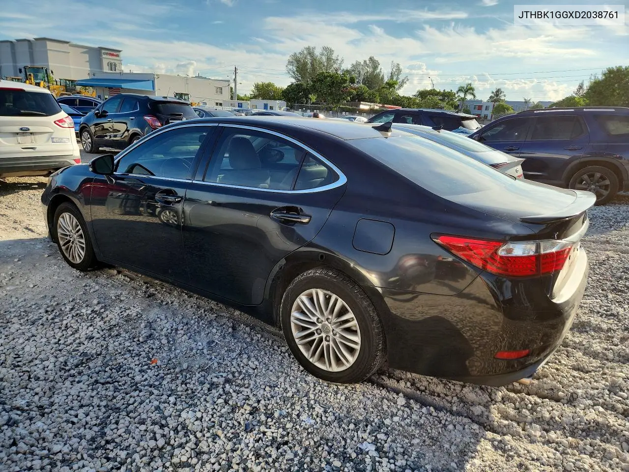 2013 LEXUS ES VIN JTHBK1GGXD2038761 — фото 2