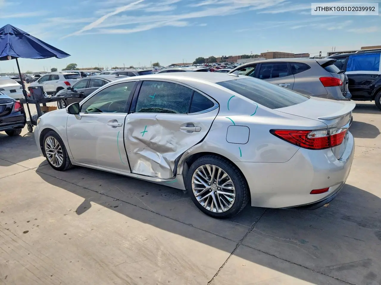 2013 LEXUS ES VIN JTHBK1GG1D2039992 — фото 2