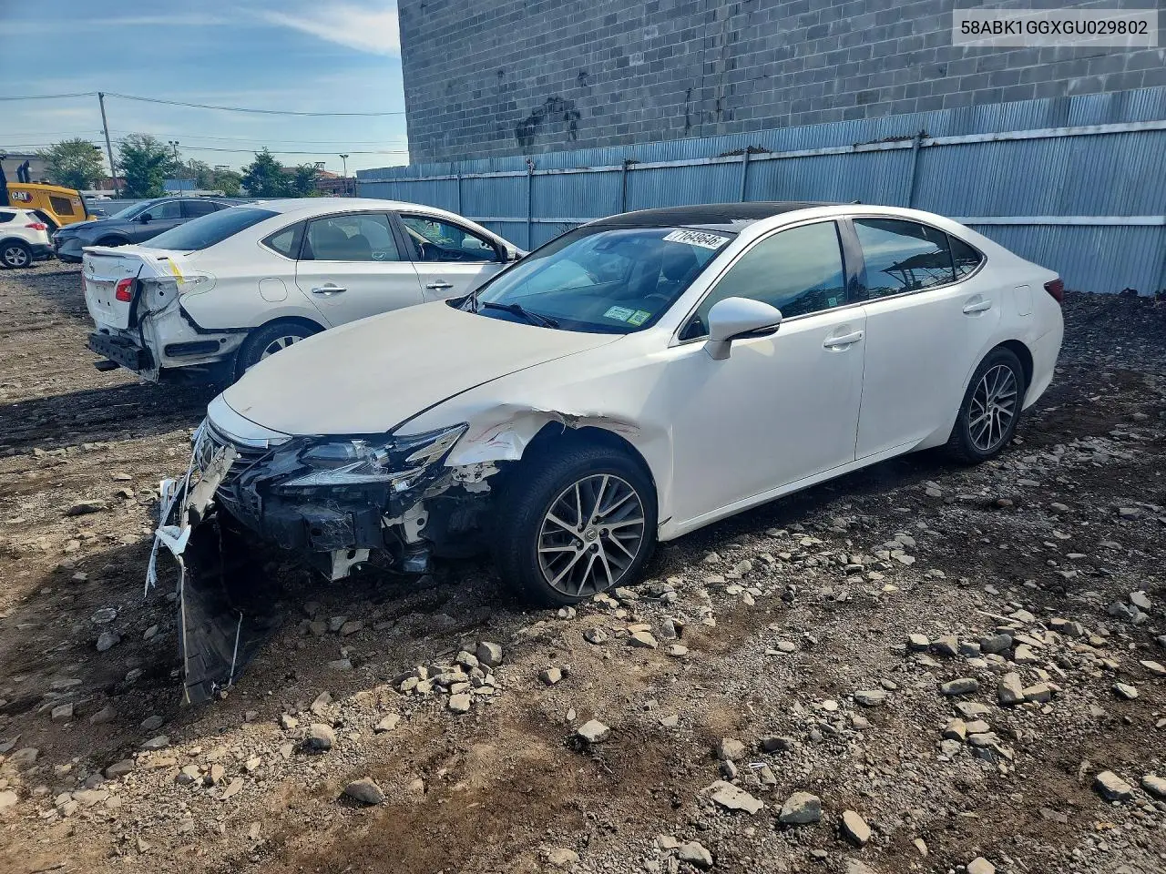LEXUS ES 2016, VIN 58ABK1GGXGU029802