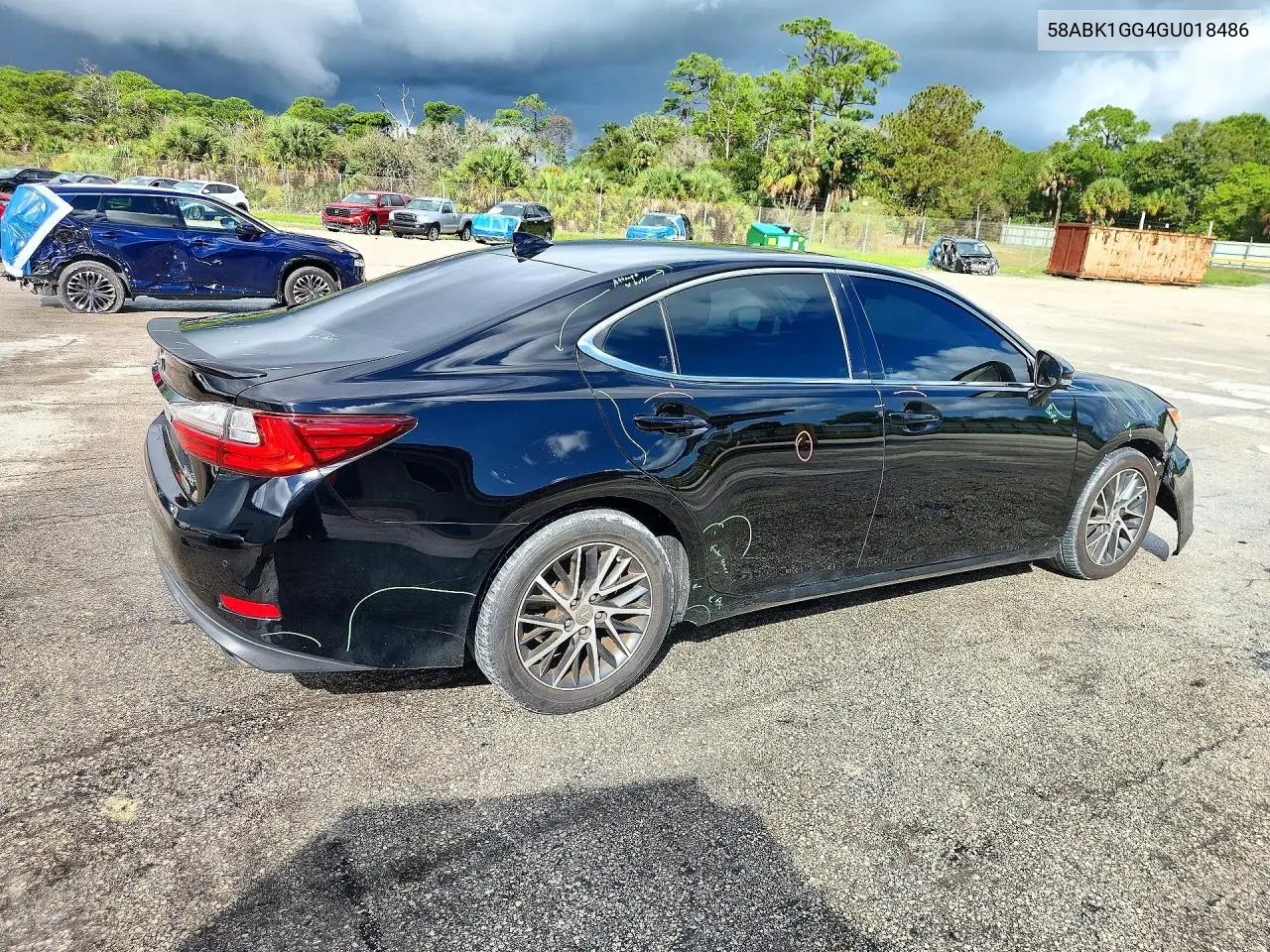 2016 LEXUS ES VIN 58ABK1GG4GU018486 — фото 3