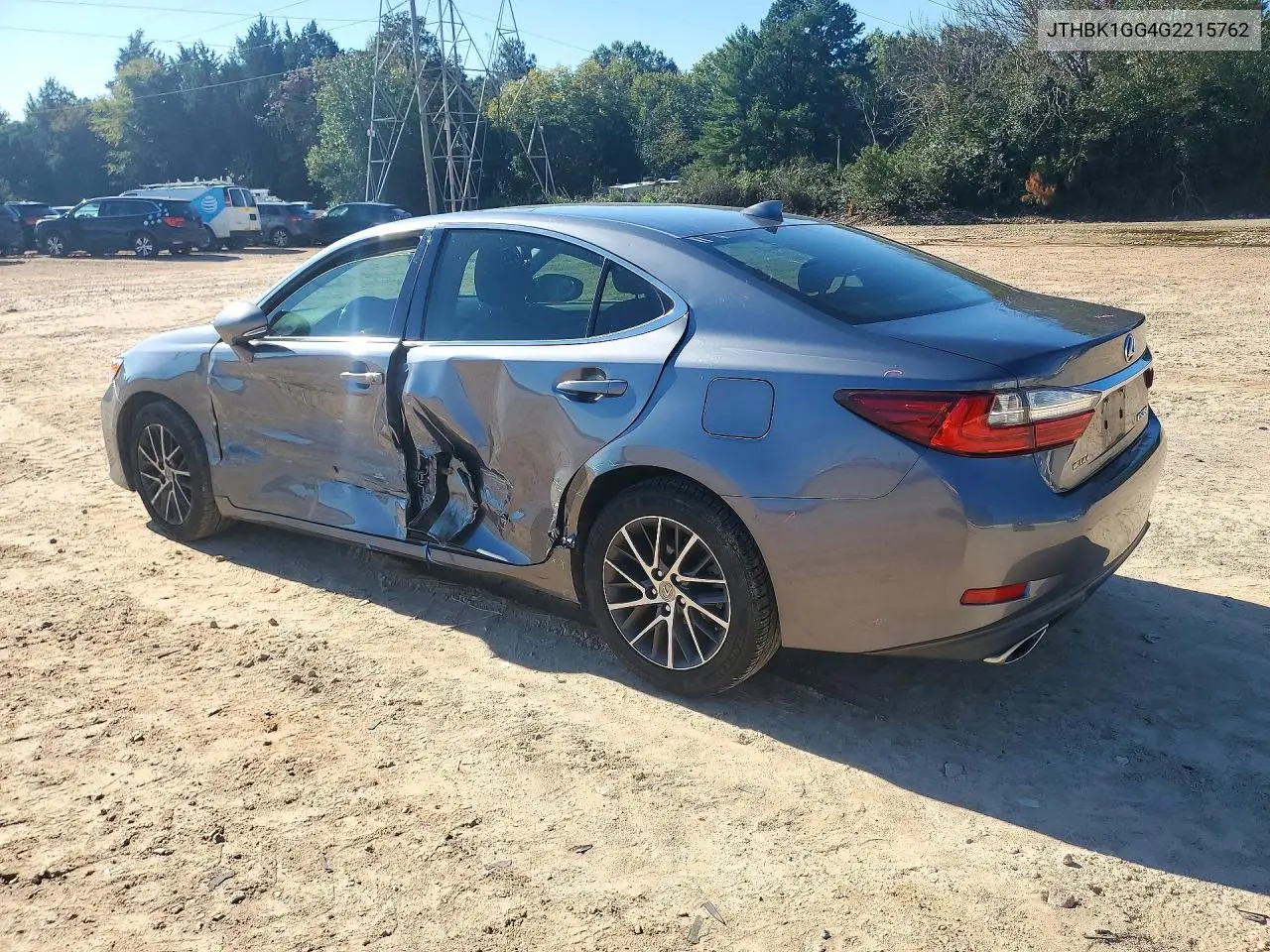 2016 LEXUS ES VIN JTHBK1GG4G2215762 — фото 2