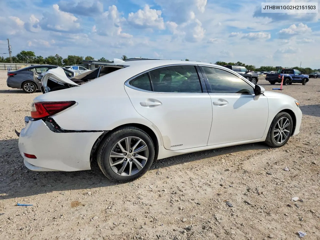 2017 LEXUS ES VIN JTHBW1GG2H2151503 — фото 3