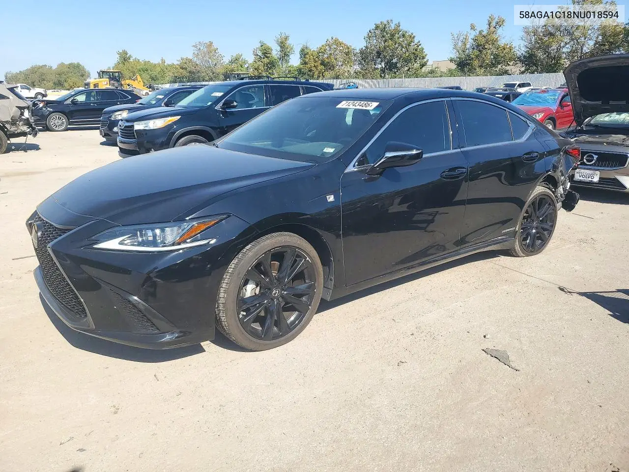 LEXUS ES 2022, VIN 58AGA1C18NU018594