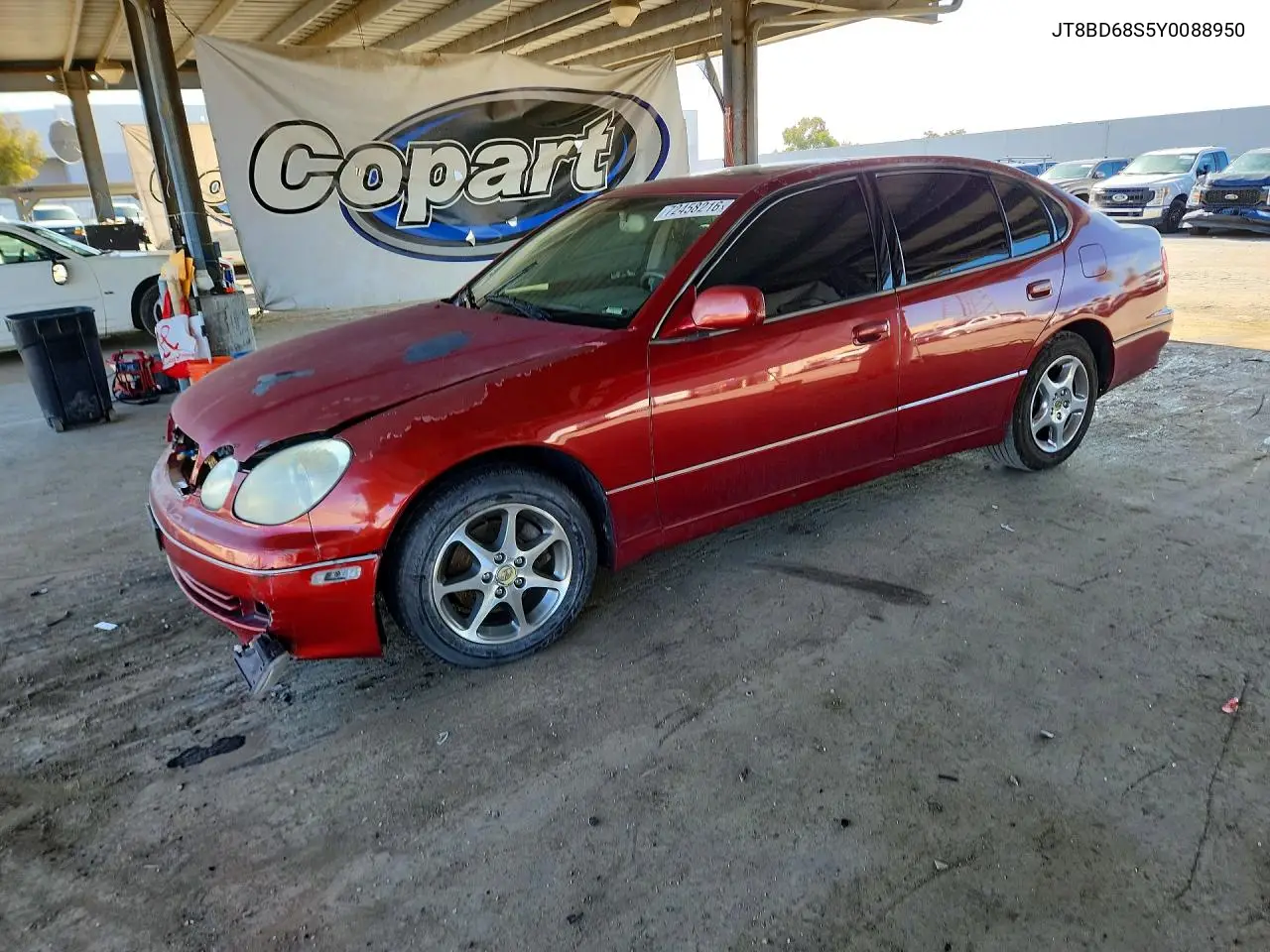 LEXUS GS 2000, VIN JT8BD68S5Y0088950