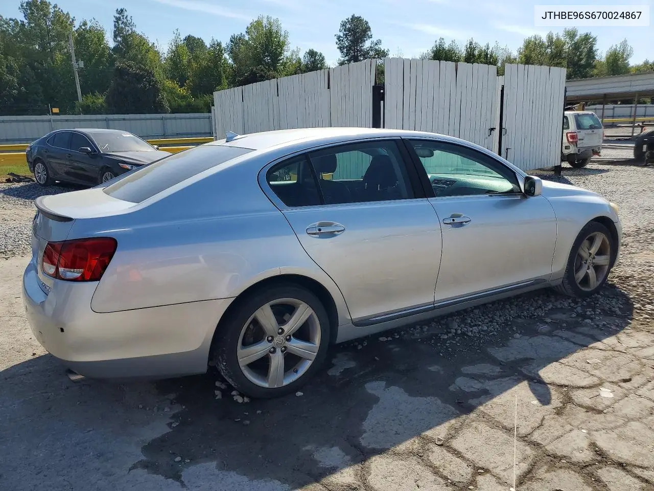 2007 LEXUS GS VIN JTHBE96S670024867 — фото 3