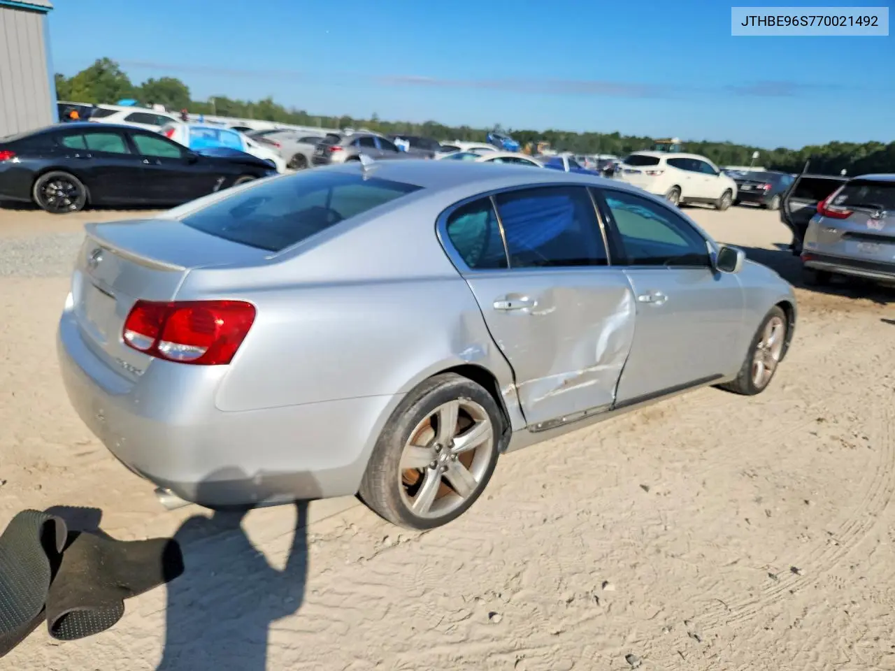 2007 LEXUS GS VIN JTHBE96S770021492 — фото 3