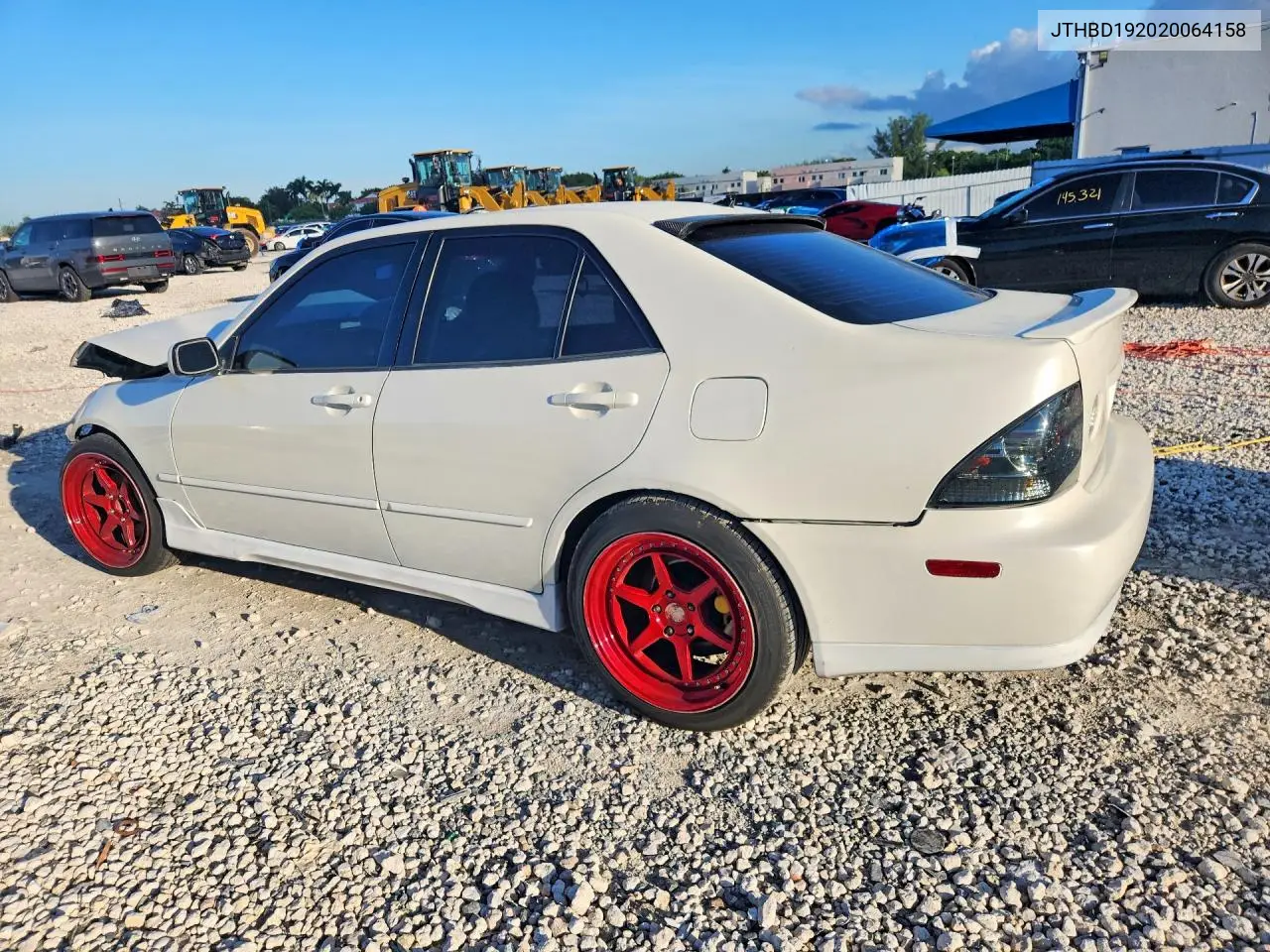 2002 LEXUS IS VIN JTHBD192020064158 — фото 2