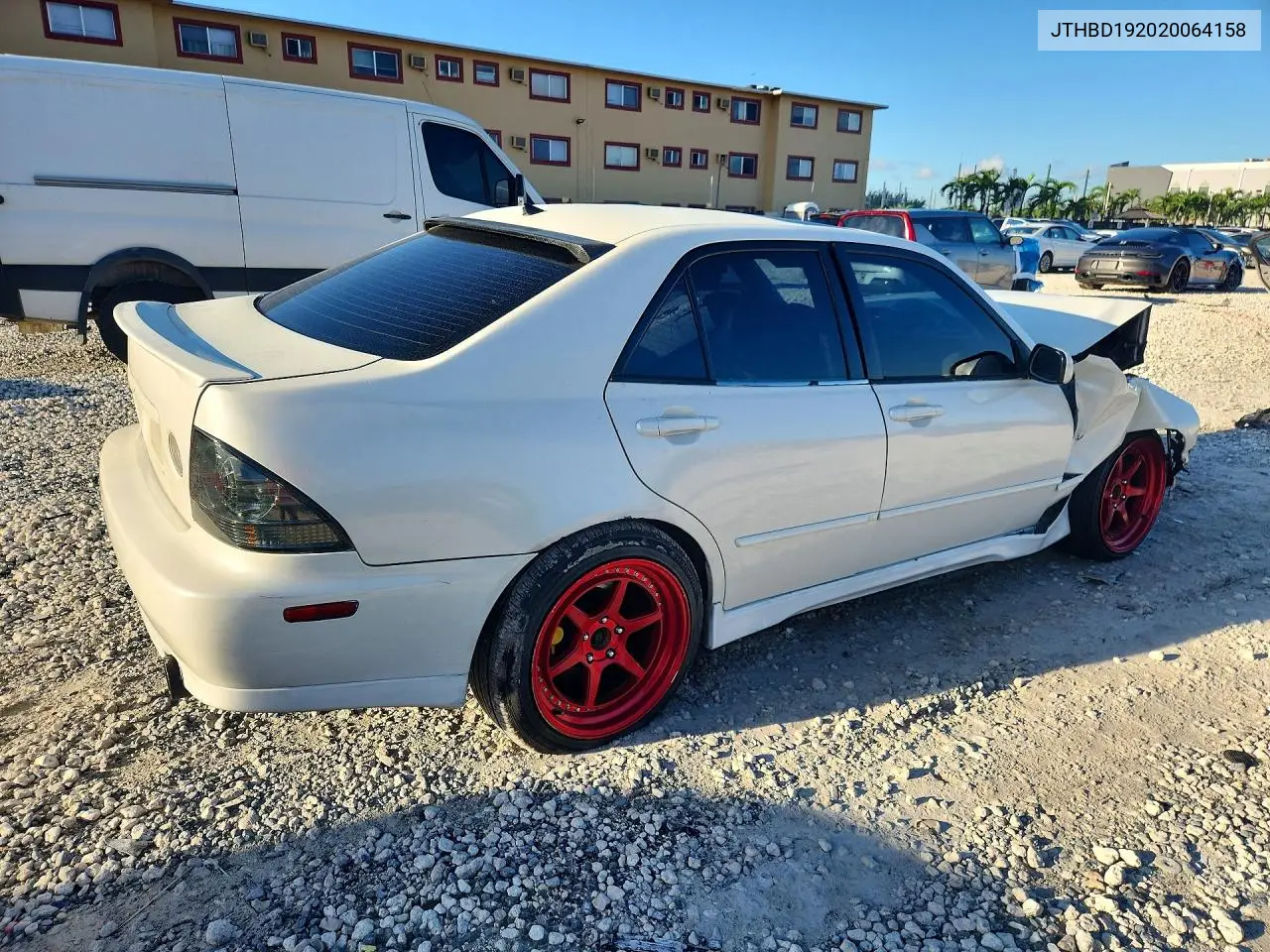 2002 LEXUS IS VIN JTHBD192020064158 — фото 3