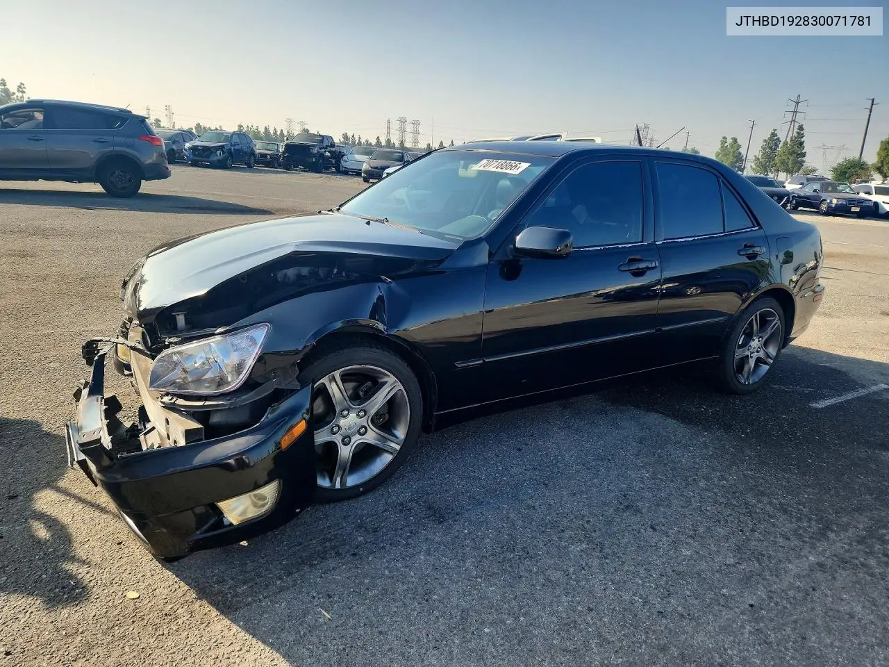 LEXUS IS 2003, VIN JTHBD192830071781