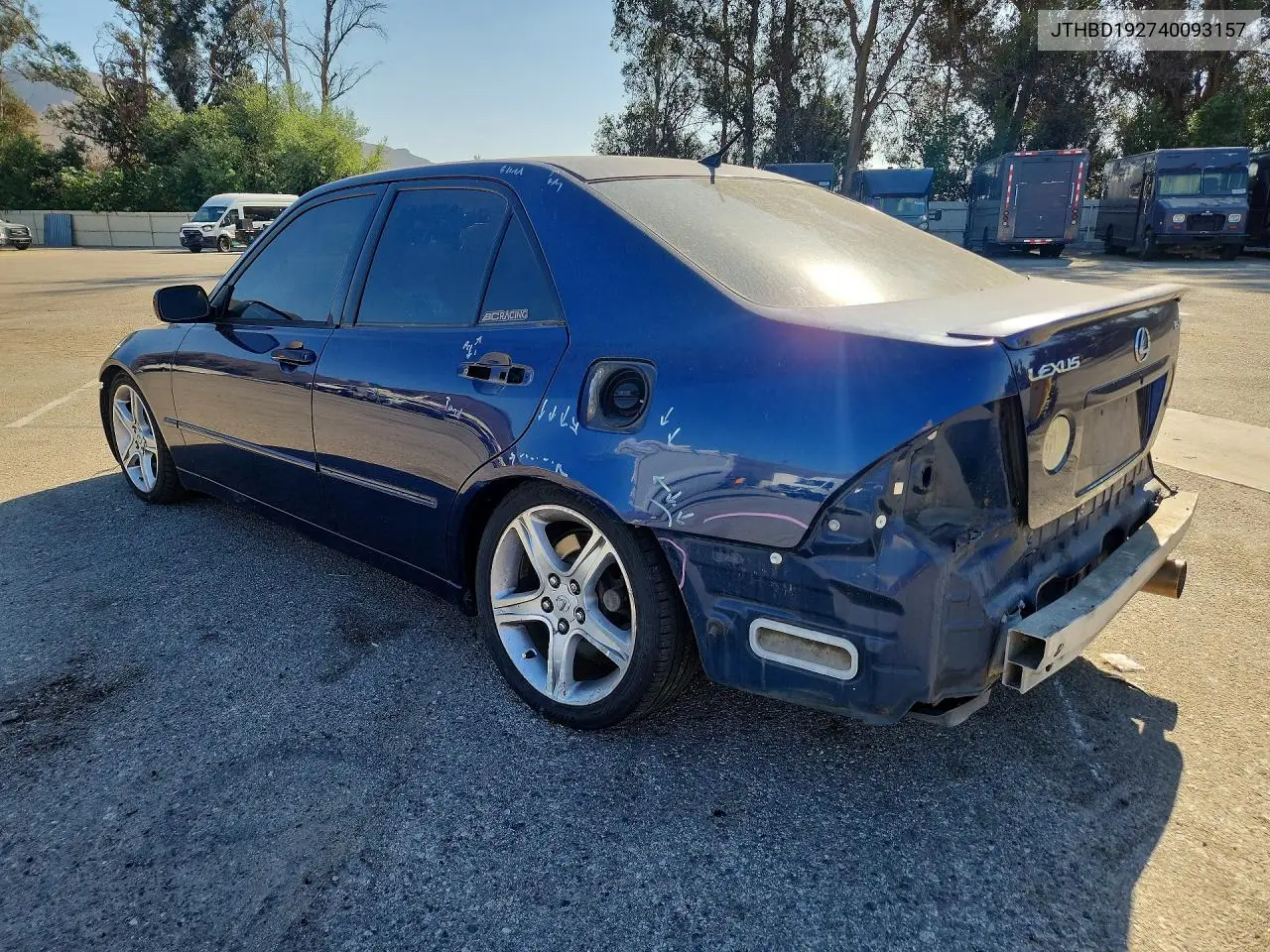 2004 LEXUS IS VIN JTHBD192740093157 — фото 2