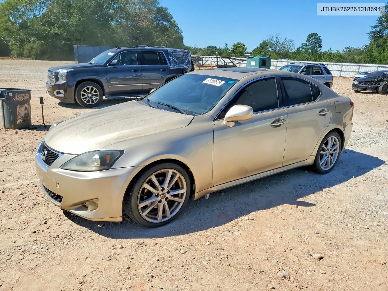 LEXUS IS 2006, VIN JTHBK262265018694