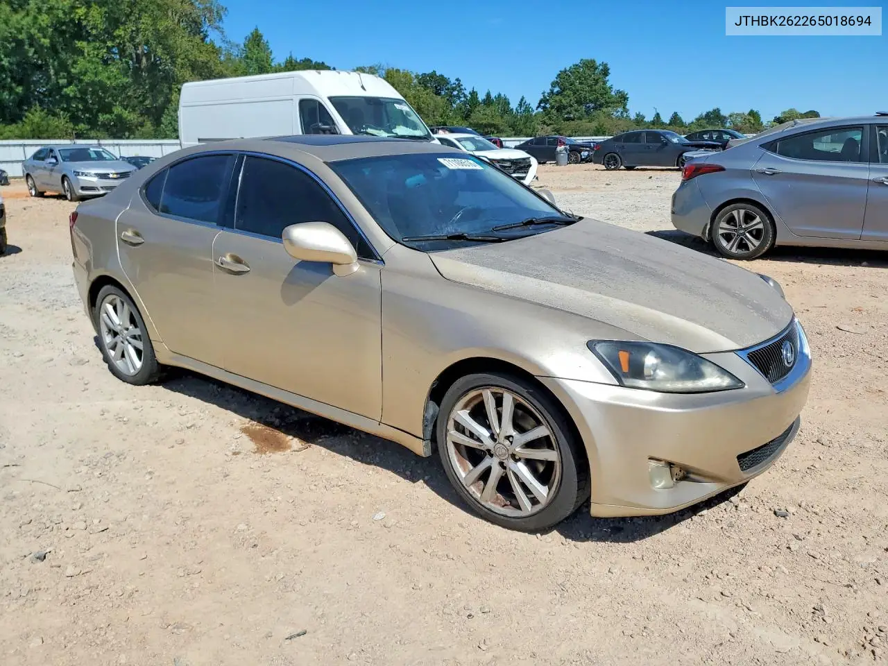 2006 LEXUS IS VIN JTHBK262265018694 — фото 4