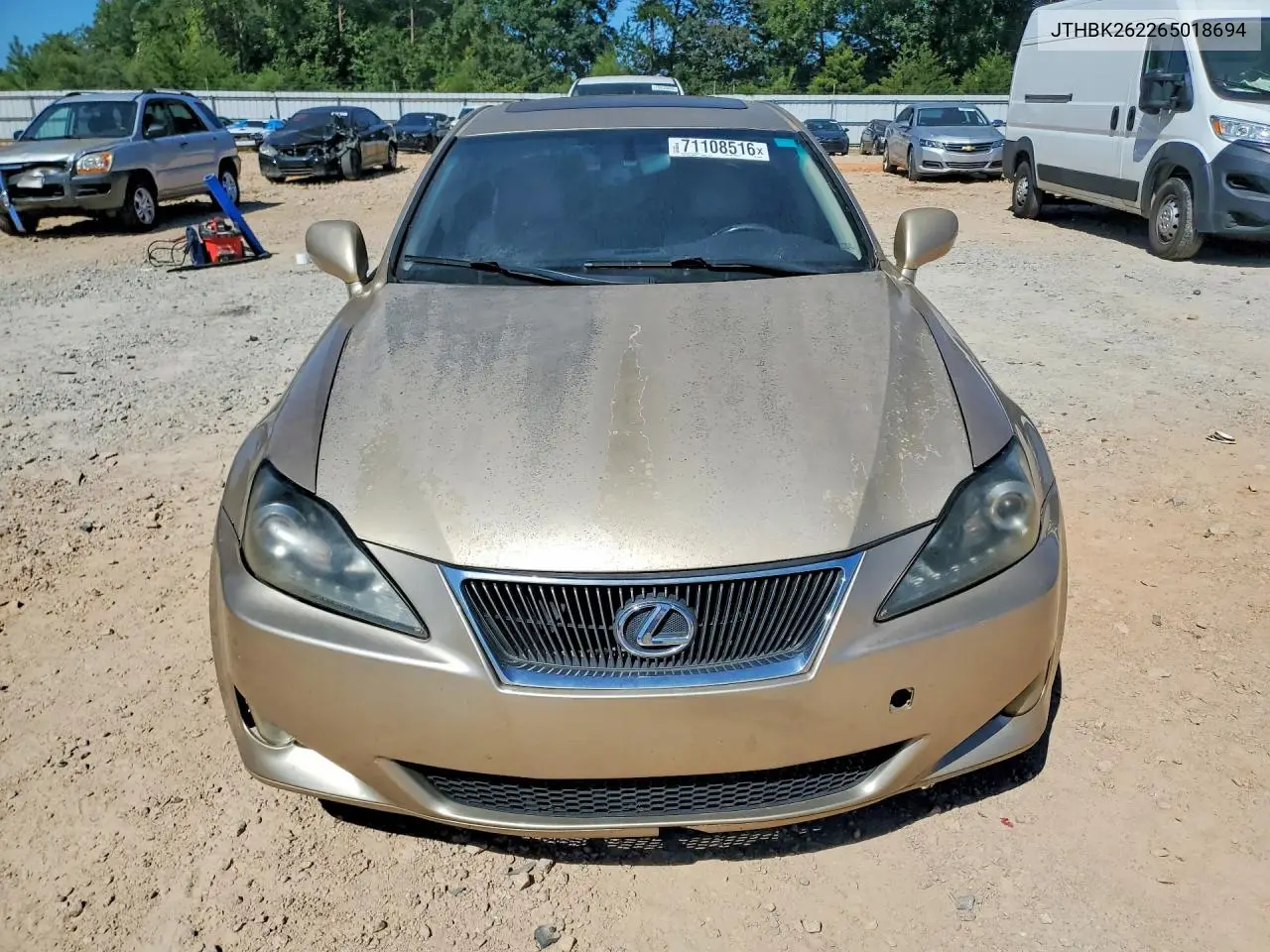2006 LEXUS IS VIN JTHBK262265018694 — фото 5