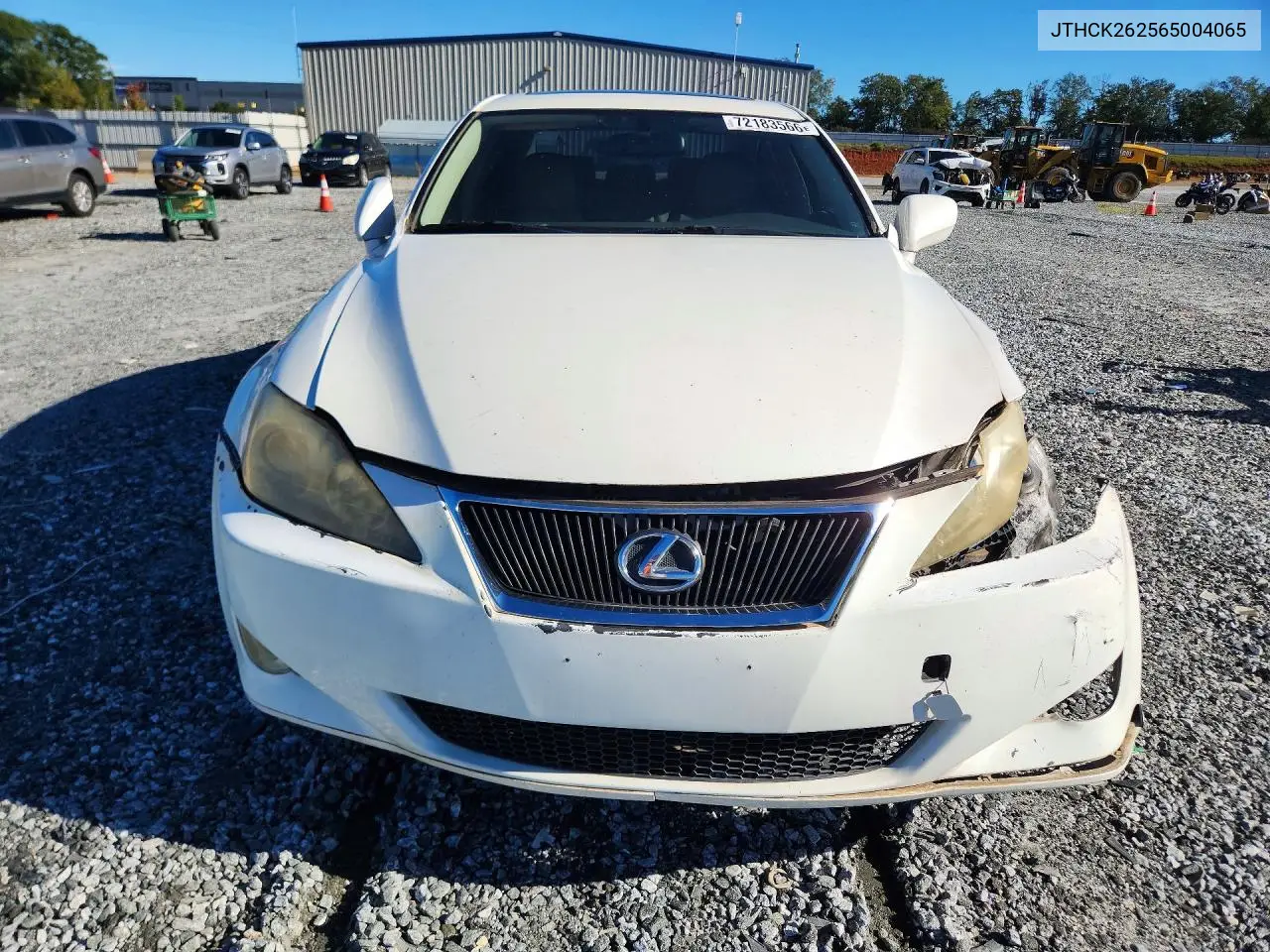 2006 LEXUS IS VIN JTHCK262565004065 — фото 5