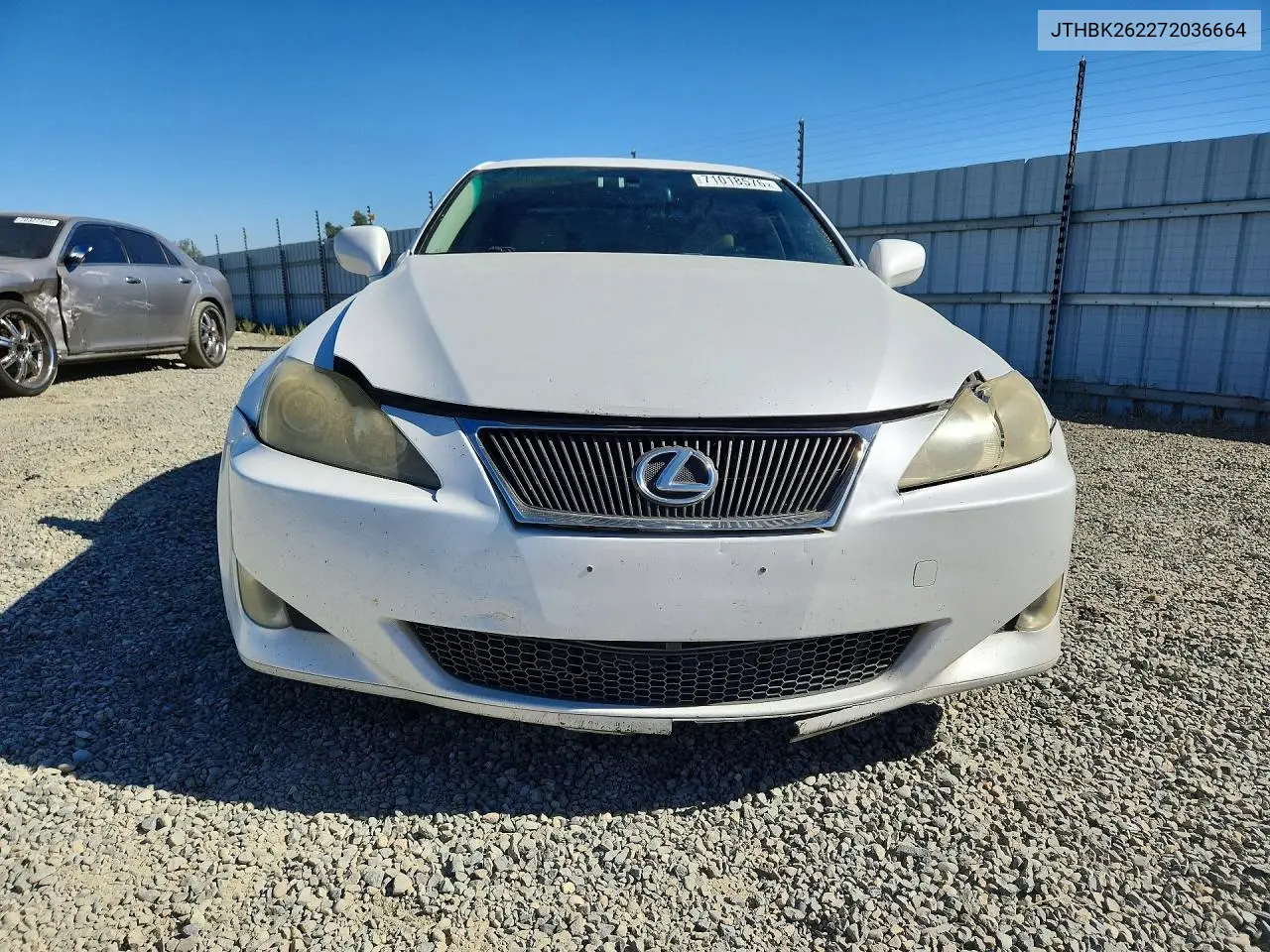 2007 LEXUS IS VIN JTHBK262272036664 — фото 5