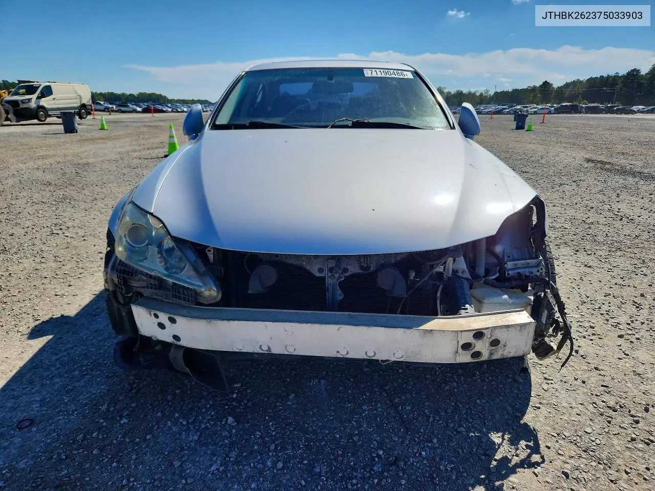 2007 LEXUS IS VIN JTHBK262375033903 — фото 5