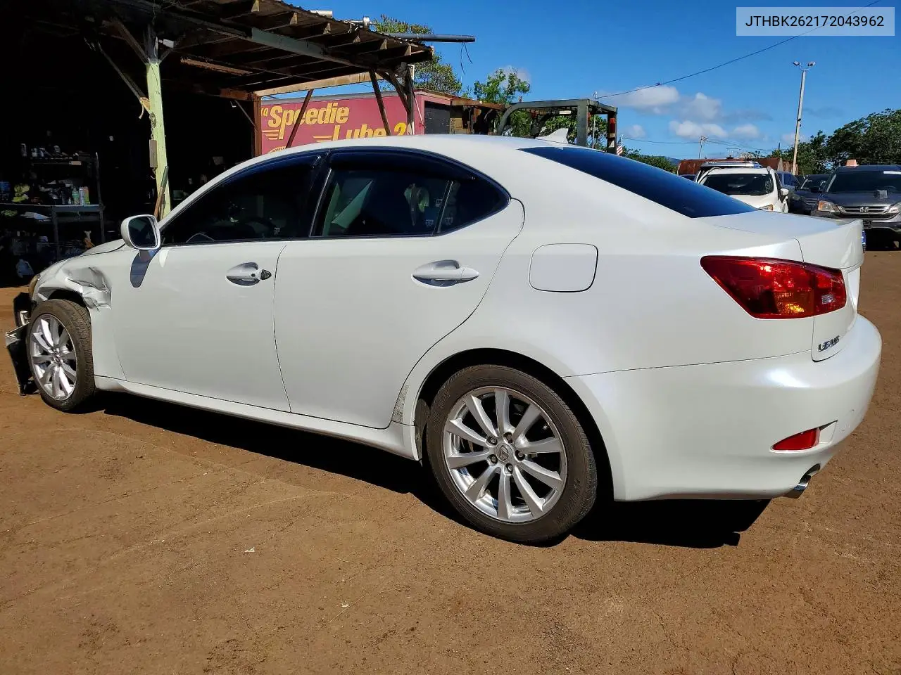 2007 LEXUS IS VIN JTHBK262172043962 — фото 2