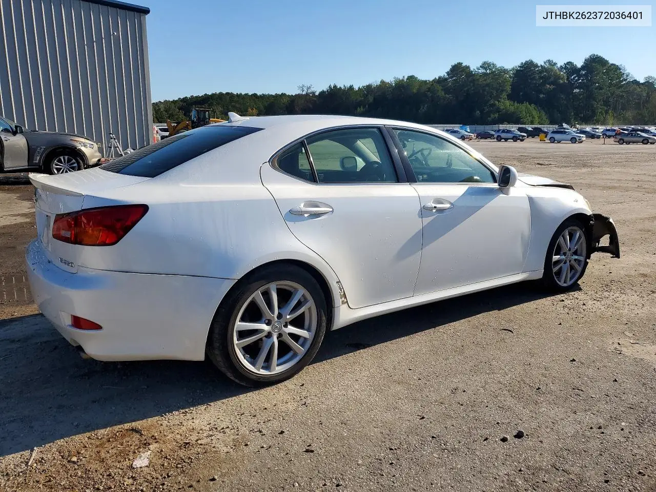 2007 LEXUS IS VIN JTHBK262372036401 — фото 3