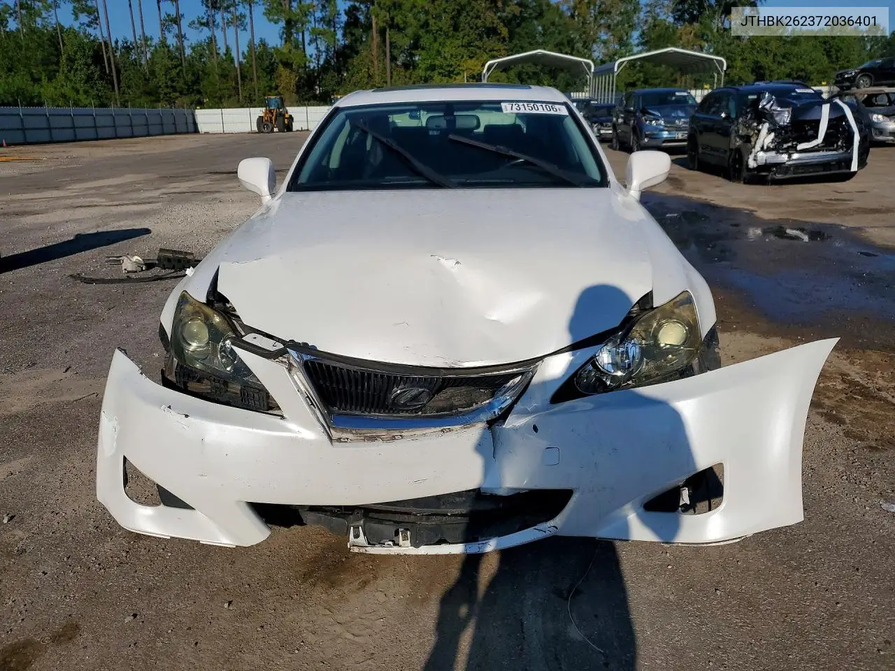 2007 LEXUS IS VIN JTHBK262372036401 — фото 5