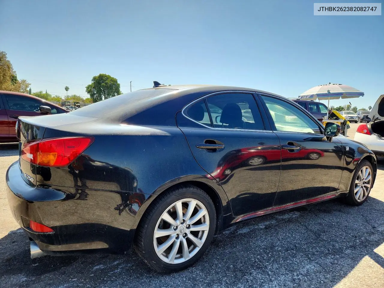 2008 LEXUS IS VIN JTHBK262382082747 — фото 3