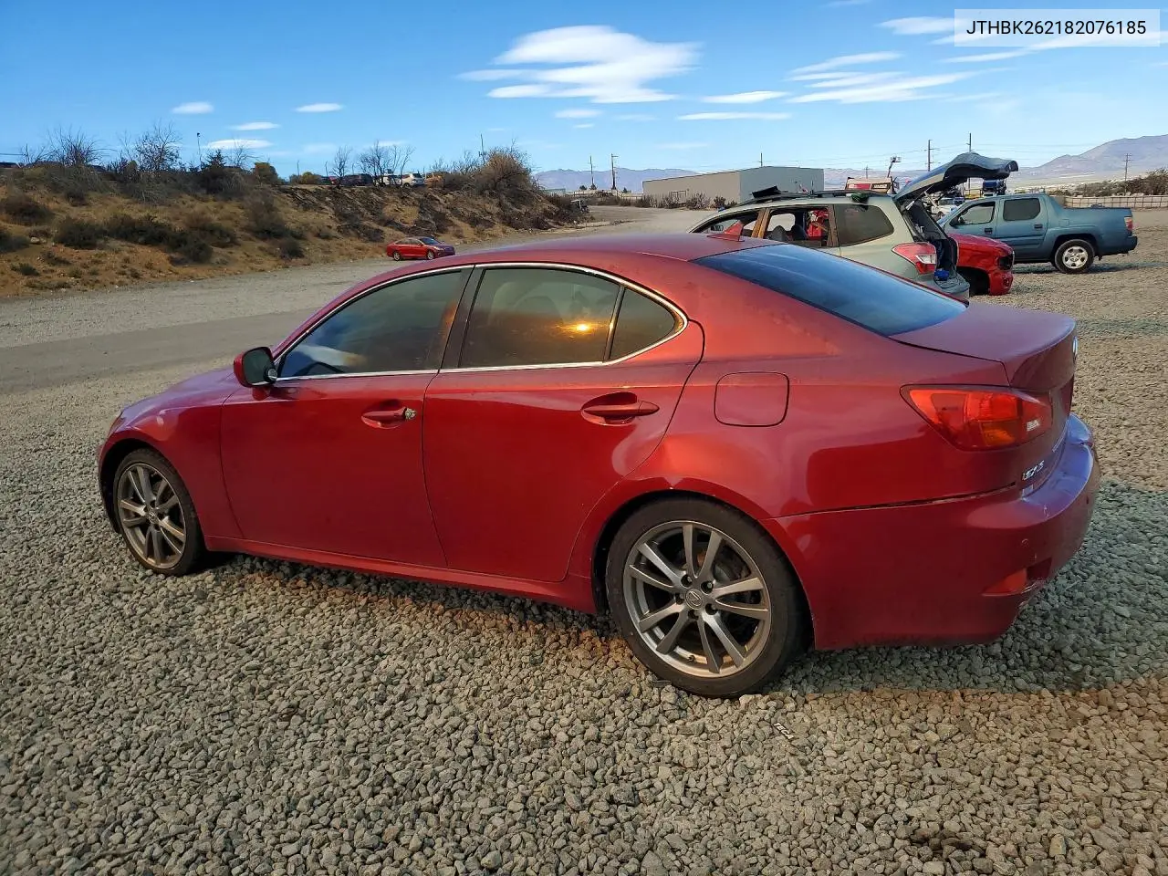 2008 LEXUS IS VIN JTHBK262182076185 — фото 2