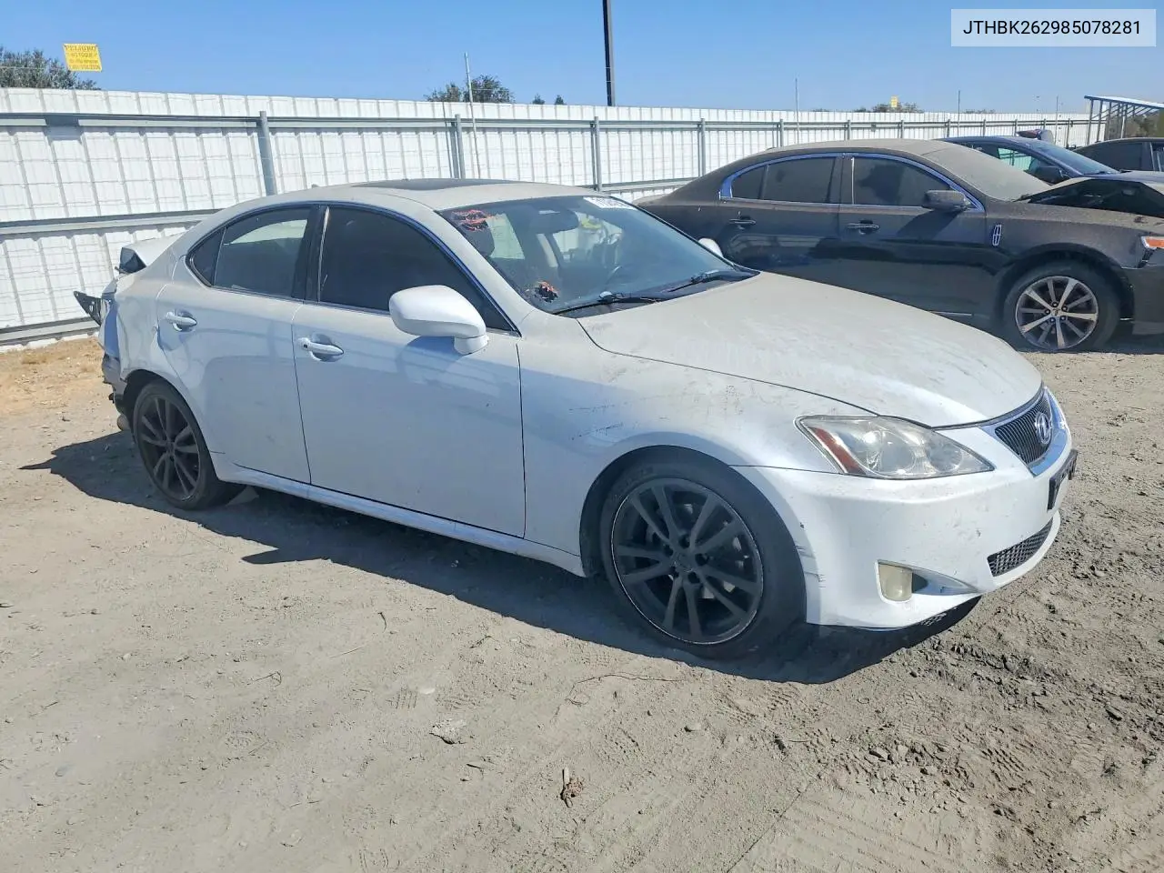 2008 LEXUS IS VIN JTHBK262985078281 — фото 4