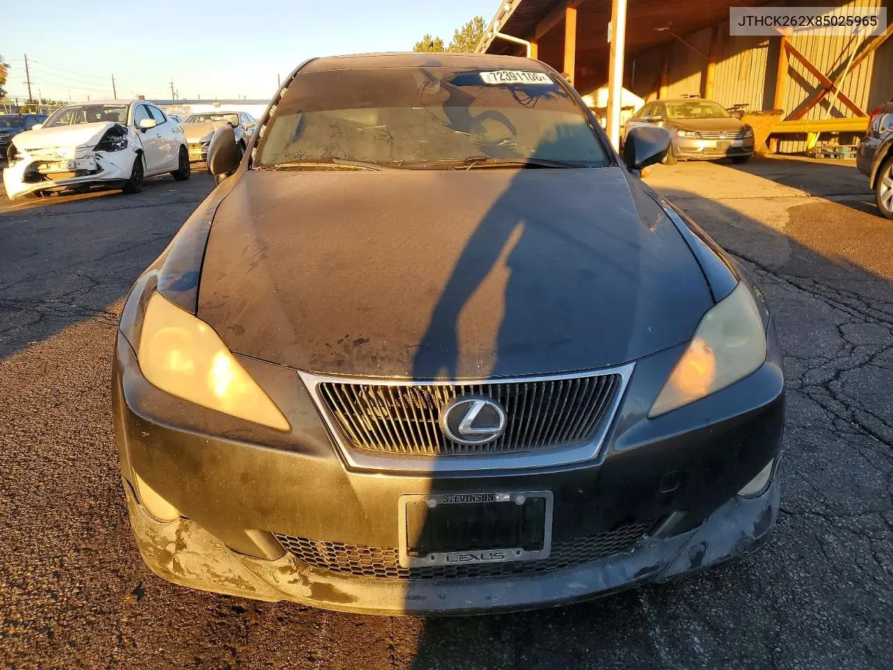 2008 LEXUS IS VIN JTHCK262X85025965 — фото 5