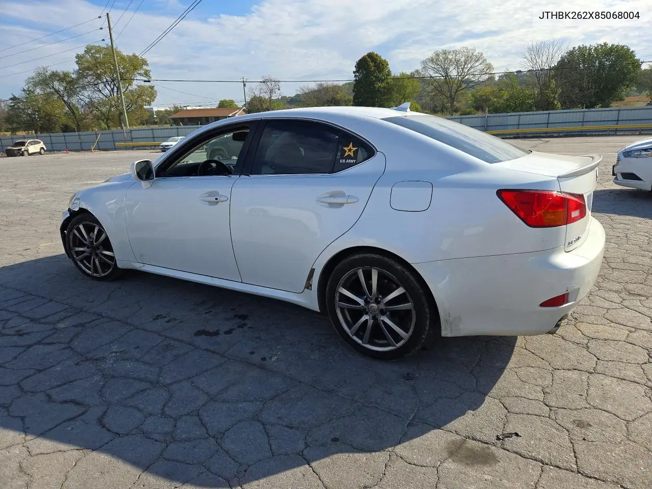 2008 LEXUS IS VIN JTHBK262X85068004 — фото 2
