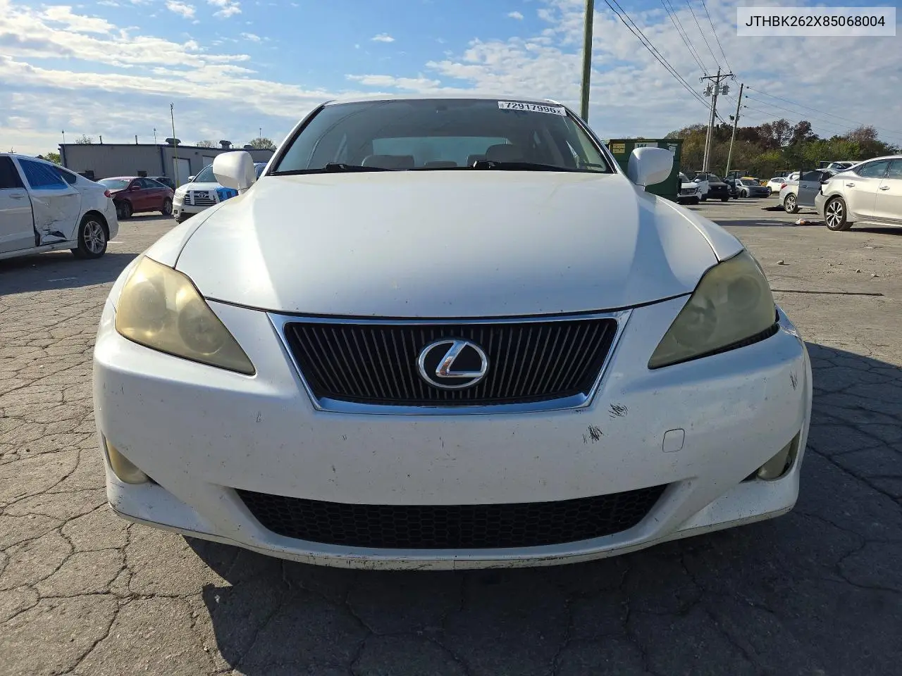 2008 LEXUS IS VIN JTHBK262X85068004 — фото 5