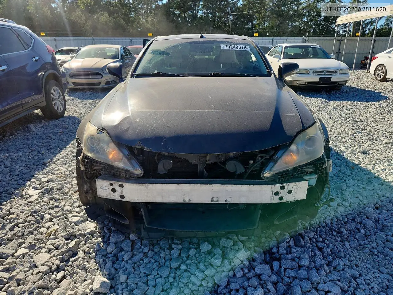 2010 LEXUS IS VIN JTHFF2C20A2511620 — фото 5