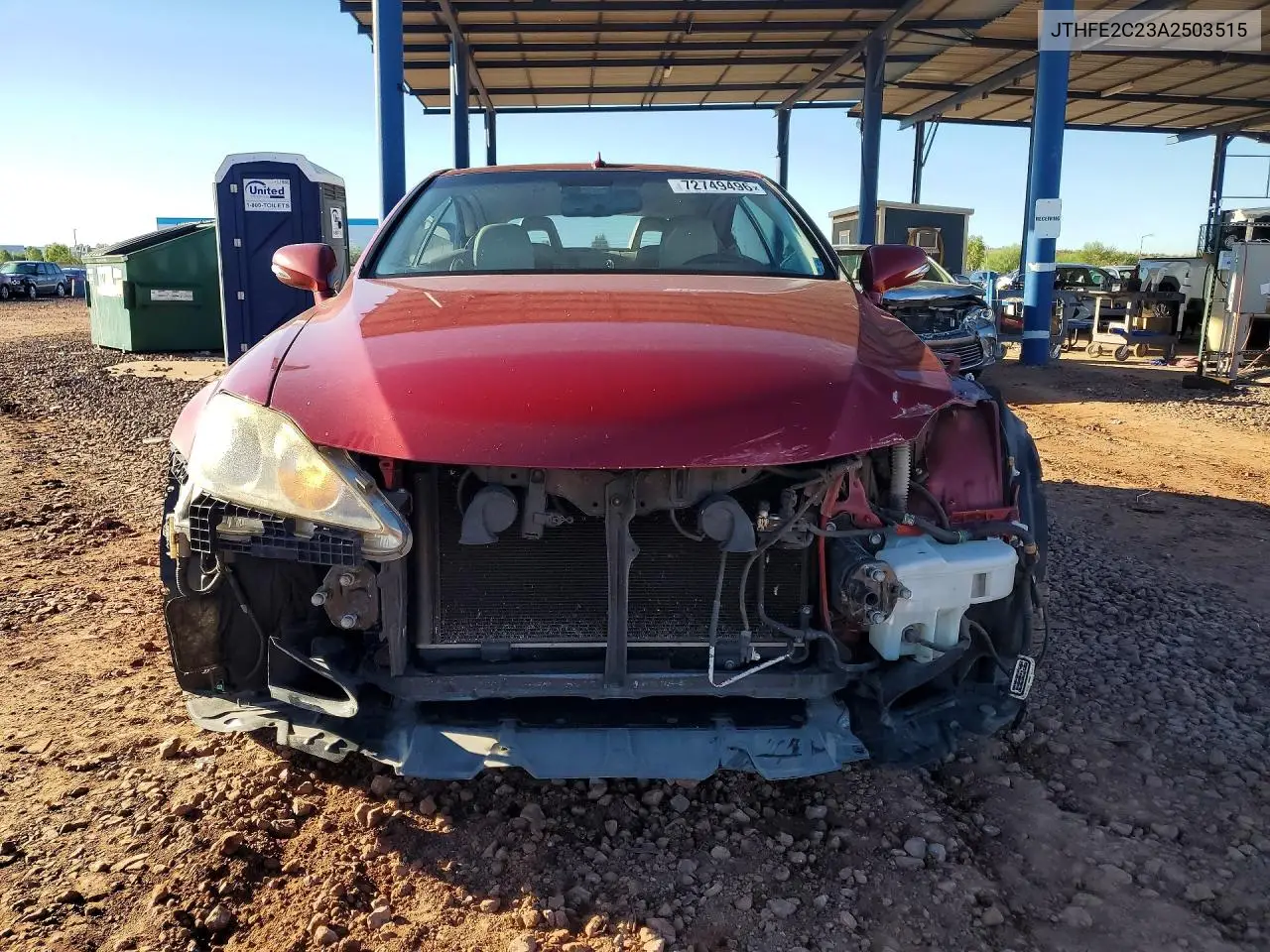2010 LEXUS IS VIN JTHFE2C23A2503515 — фото 5
