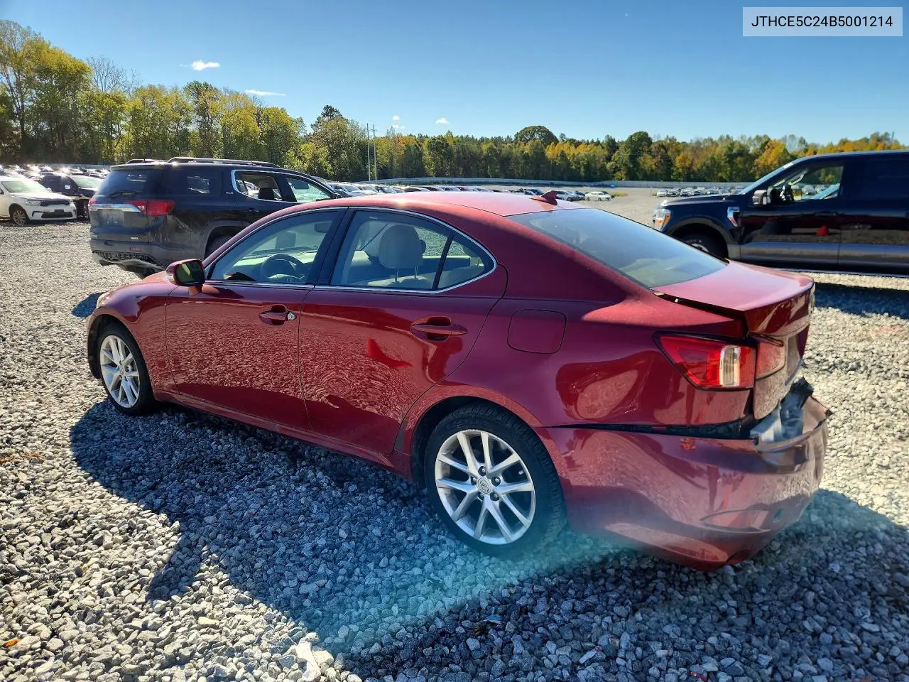 2011 LEXUS IS VIN JTHCE5C24B5001214 — фото 2