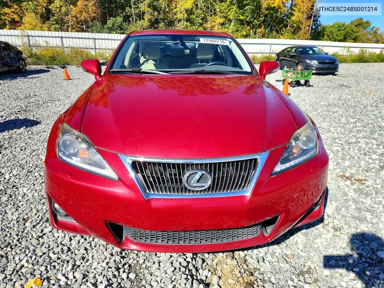 2011 LEXUS IS VIN JTHCE5C24B5001214 — фото 5