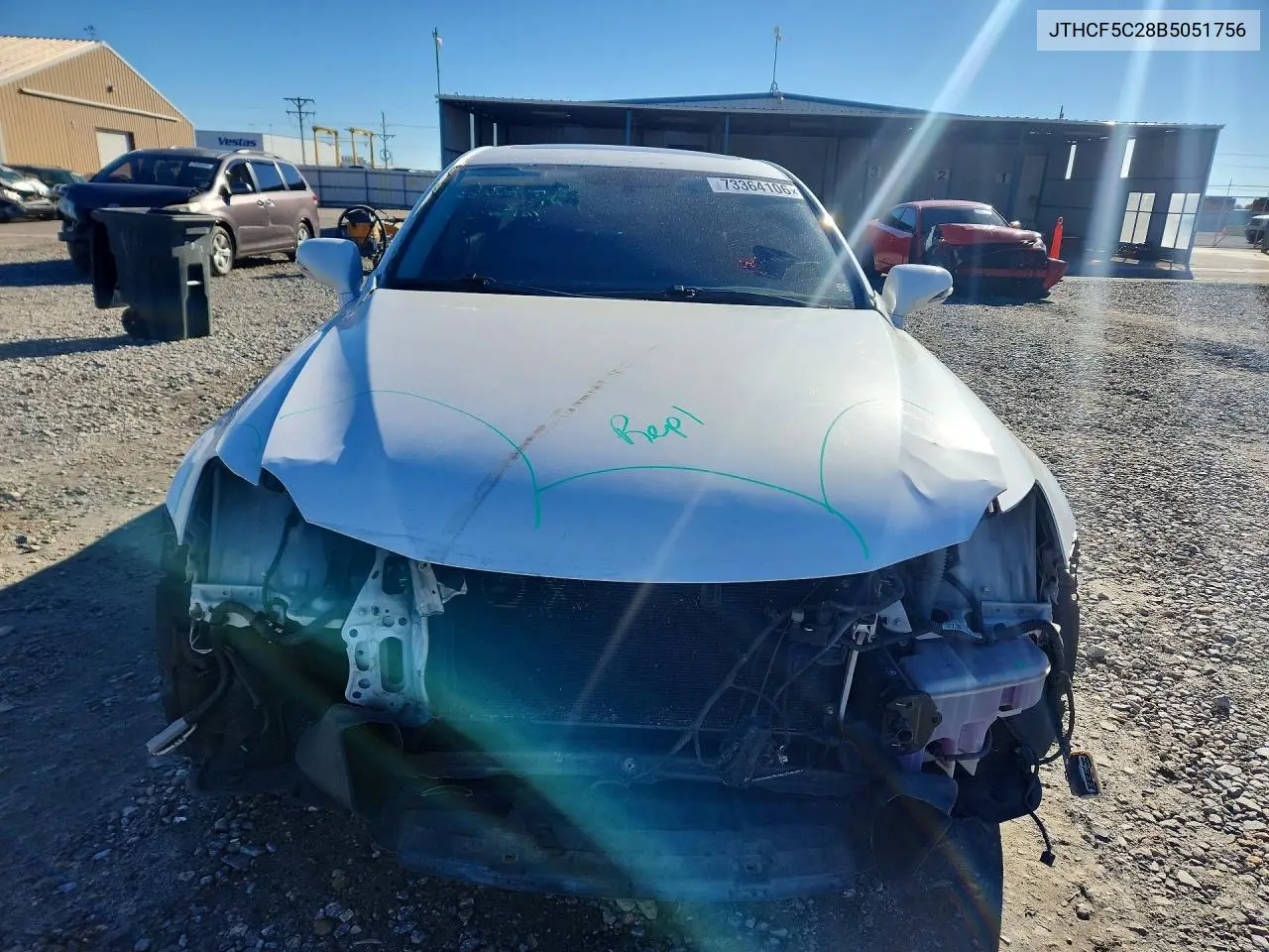 2011 LEXUS IS VIN JTHCF5C28B5051756 — фото 5