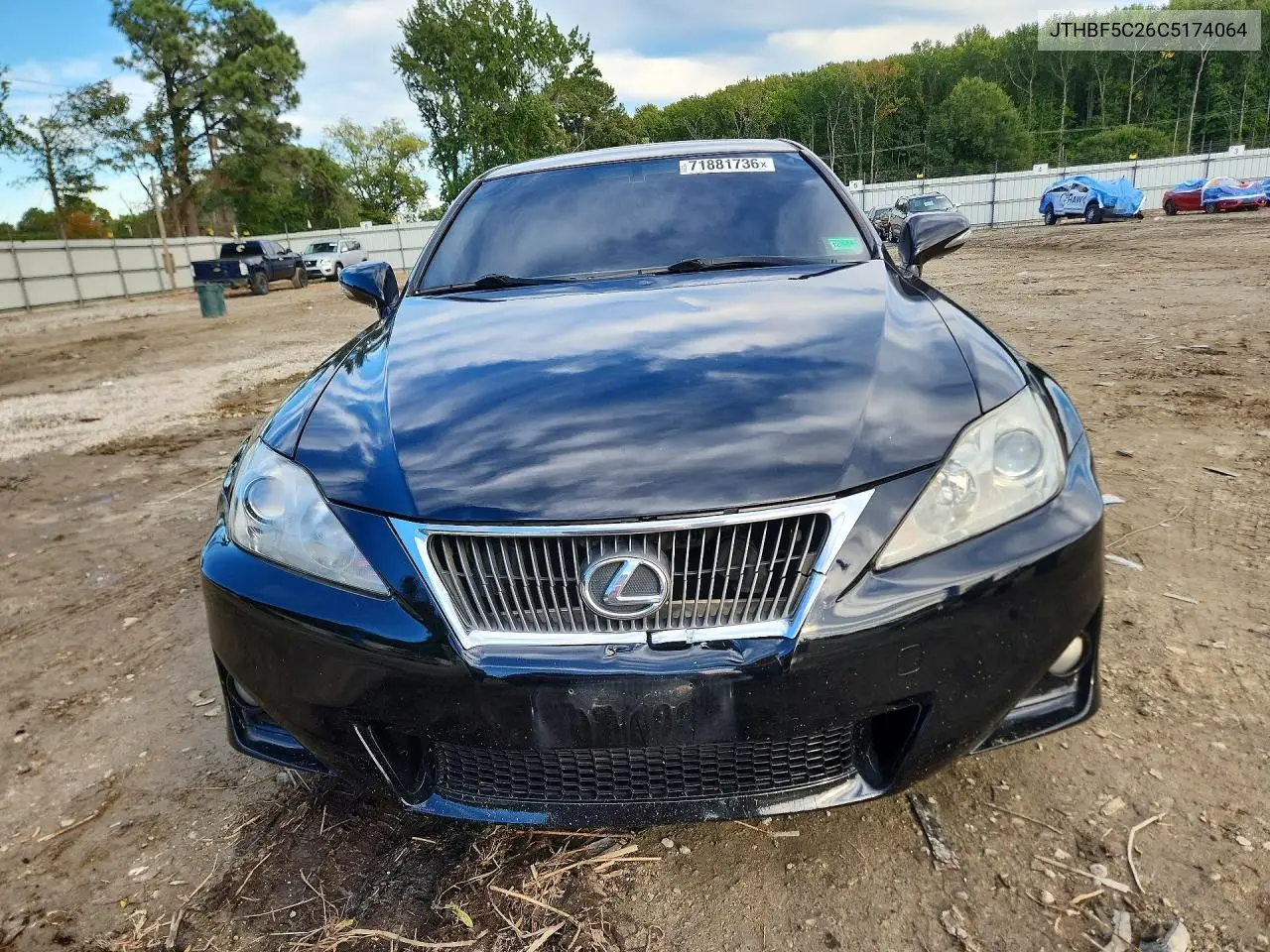 2012 LEXUS IS VIN JTHBF5C26C5174064 — фото 5