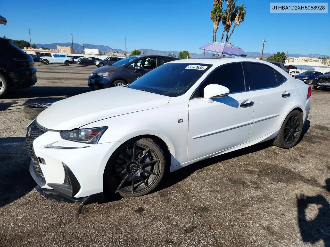 LEXUS IS 2017, VIN JTHBA1D2XH5058928