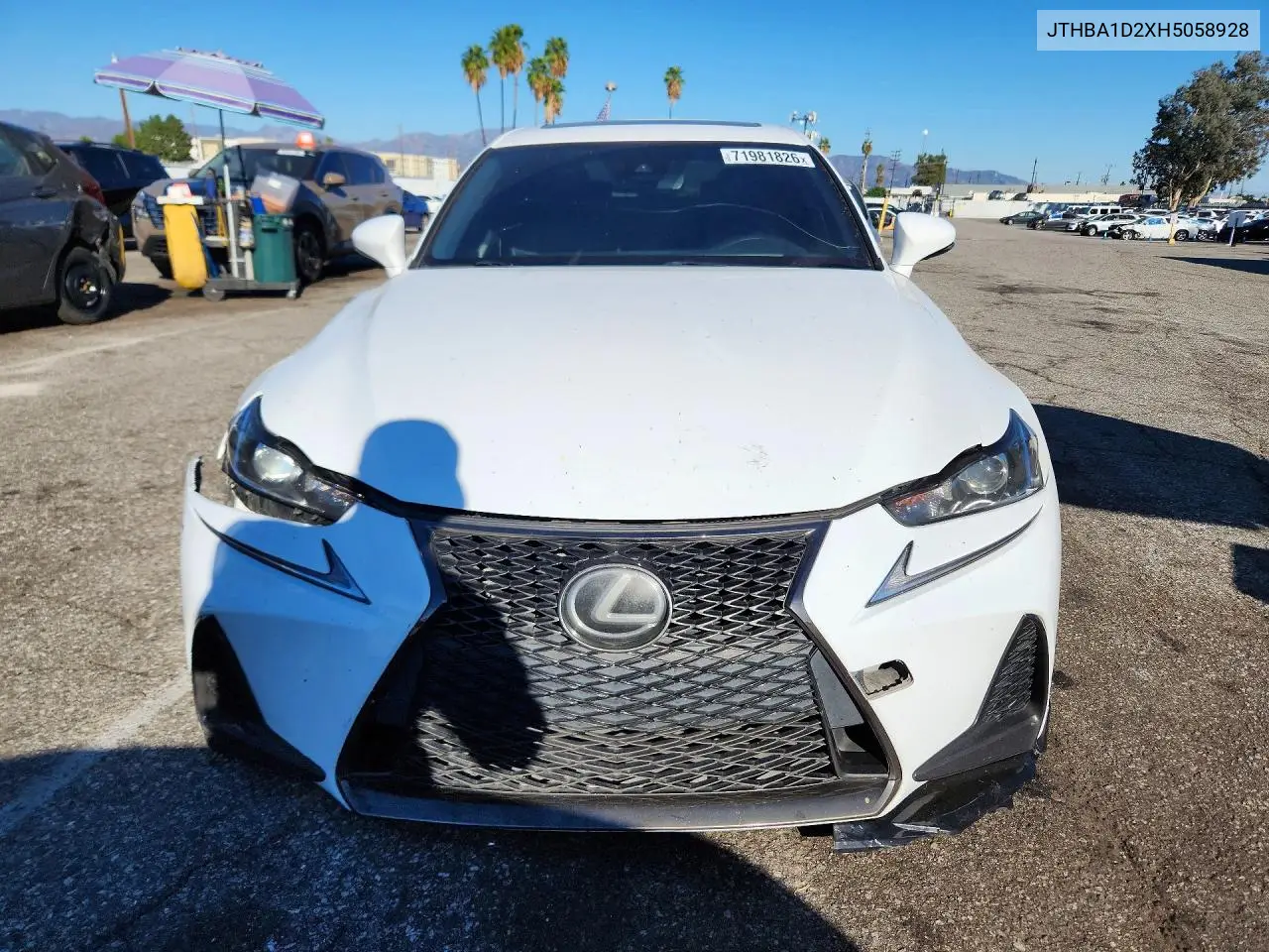 2017 LEXUS IS VIN JTHBA1D2XH5058928 — фото 5