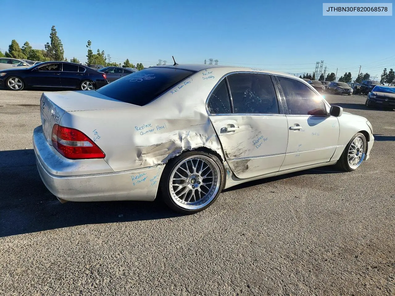 2002 LEXUS LS VIN JTHBN30F820068578 — фото 3