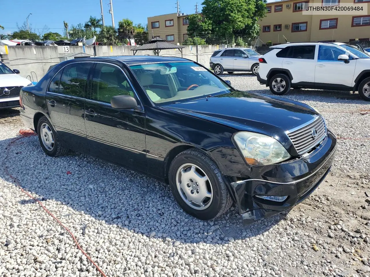 2002 LEXUS LS VIN JTHBN30F420069484 — фото 4