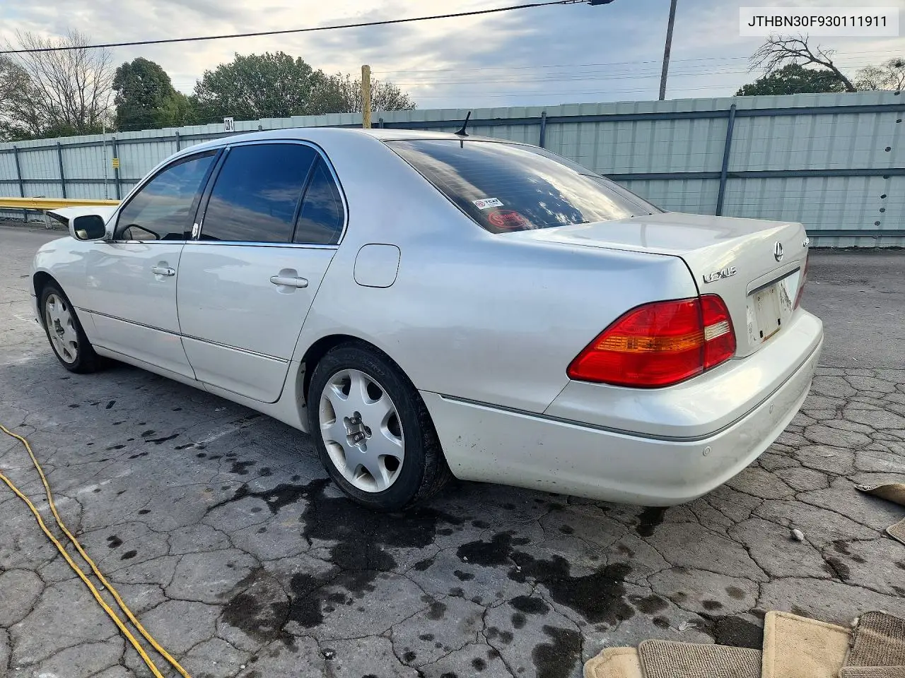 2003 LEXUS LS VIN JTHBN30F930111911 — фото 2