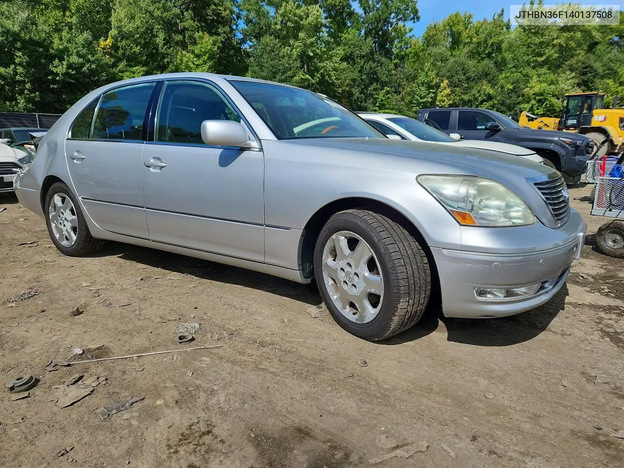 2004 LEXUS LS VIN JTHBN36F140137508 — фото 4