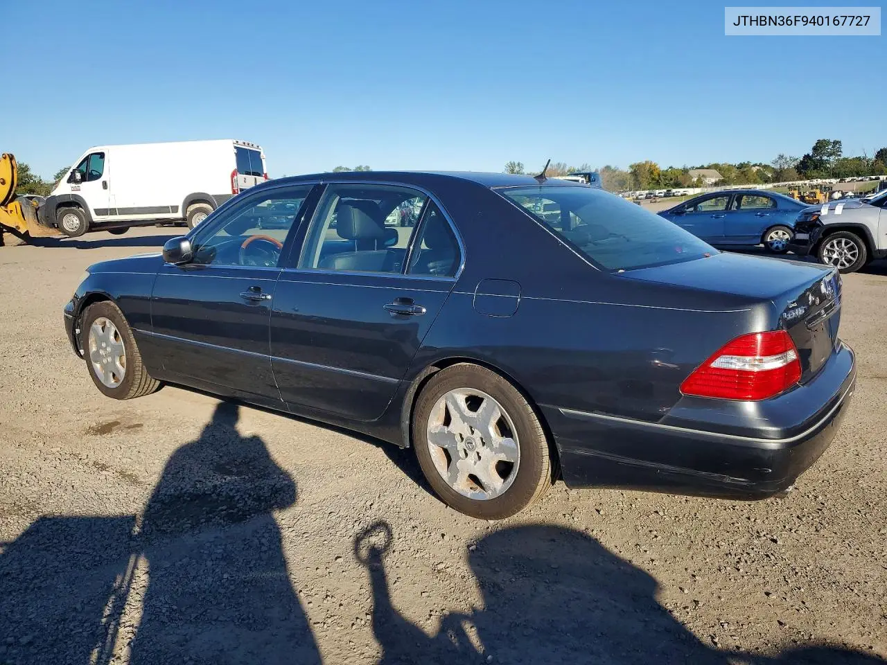 2004 LEXUS LS VIN JTHBN36F940167727 — фото 2