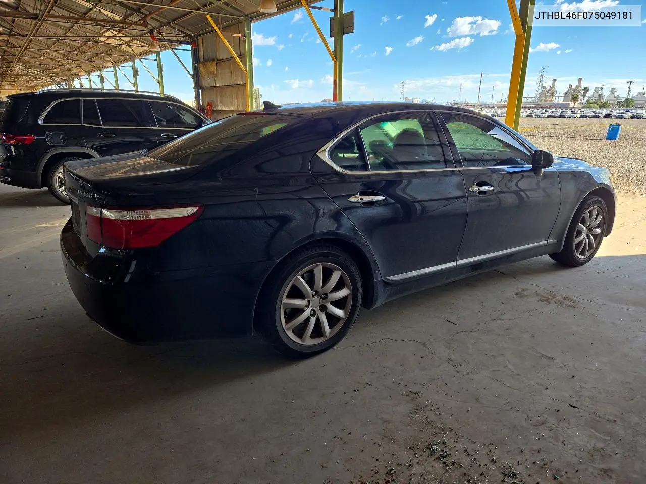 2007 LEXUS LS VIN JTHBL46F075049181 — фото 3
