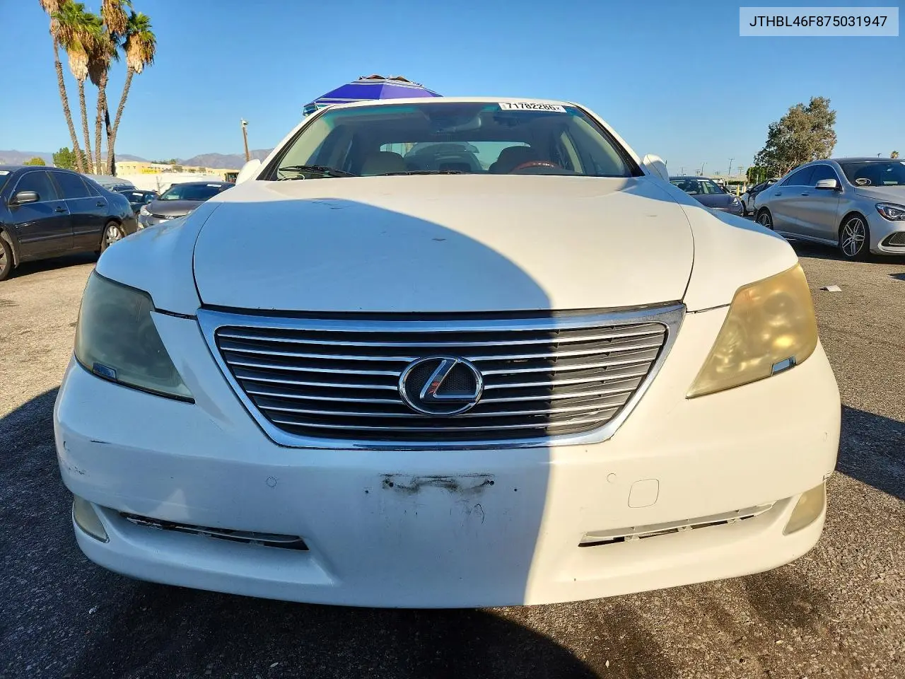 2007 LEXUS LS VIN JTHBL46F875031947 — фото 5