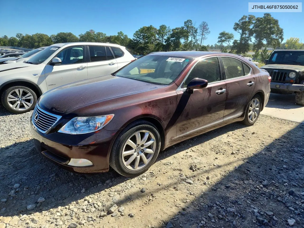 LEXUS LS 2007, VIN JTHBL46F875050062