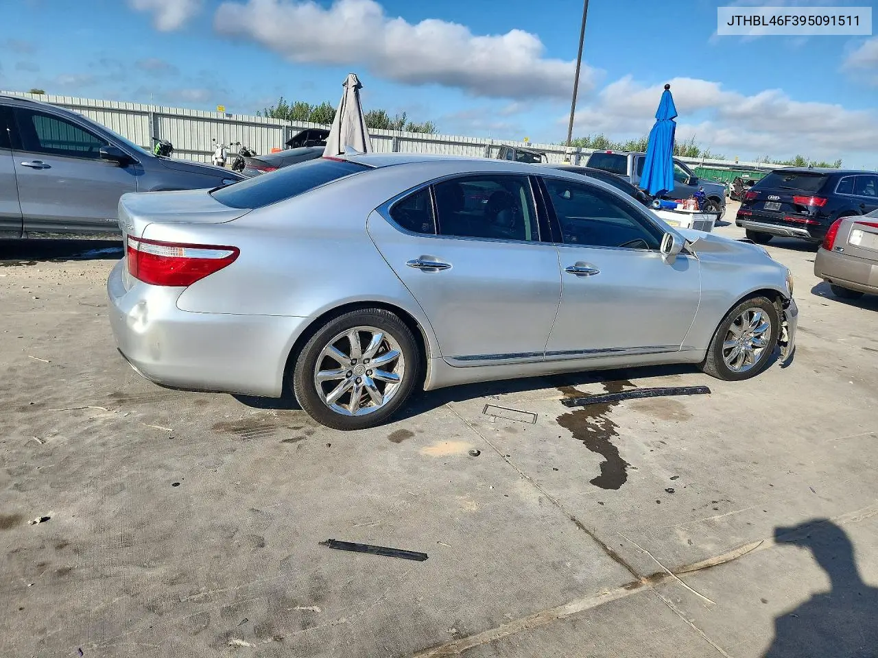 2009 LEXUS LS VIN JTHBL46F395091511 — фото 3